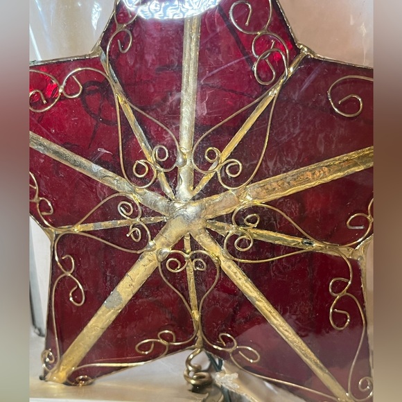 Kurt Adler 9" Illuminated TreeTop 10 Light 8 Point Capiz Clear Sheer - Picture 3 of 6